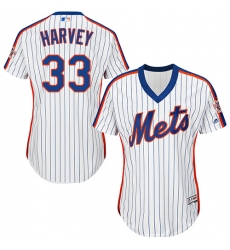 Women's Majestic New York Mets #33 Matt Harvey Authentic White Alternate Cool Base MLB Jersey