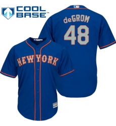 Women's Majestic New York Mets #48 Jacob deGrom Authentic Blue MLB Jersey