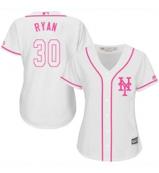Women's Majestic New York Mets #30 Nolan Ryan Replica White Fashion Cool Base MLB Jersey