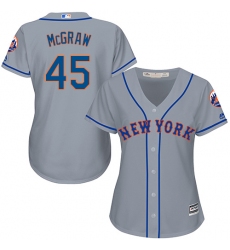 Women's Majestic New York Mets #45 Tug McGraw Authentic Grey Road Cool Base MLB Jersey