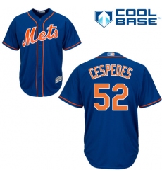 Youth Majestic New York Mets #52 Yoenis Cespedes Authentic Royal Blue Alternate Home Cool Base MLB Jersey