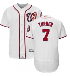 Men's Majestic Washington Nationals #7 Trea Turner White Flexbase Authentic Collection MLB Jersey