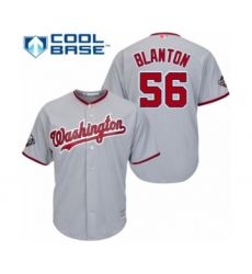 Youth Washington Nationals #56 Joe Blanton Authentic Grey Road Cool Base 2019 World Series Bound Baseball Jersey