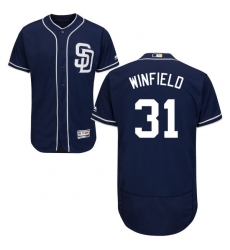Men's Majestic San Diego Padres #31 Dave Winfield Navy Blue Alternate Flex Base Authentic Collection MLB Jersey