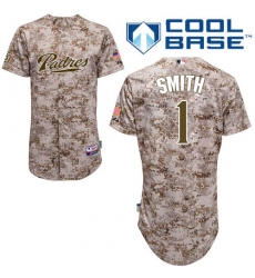 Men's Majestic San Diego Padres #1 Ozzie Smith Authentic Camo Alternate 2 Cool Base MLB Jersey