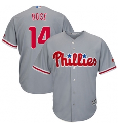 Youth Majestic Philadelphia Phillies #14 Pete Rose Replica Grey Road Cool Base MLB Jersey