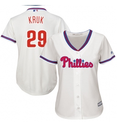Women's Majestic Philadelphia Phillies #29 John Kruk Replica Cream Alternate Cool Base MLB Jersey