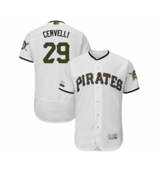 Men's Pittsburgh Pirates #29 Francisco Cervelli White Alternate Authentic Collection Flex Base Baseball Jersey