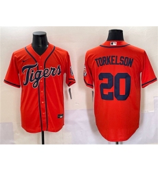 Men's Detroit Tigers #20 Spencer Torkelson Orange With Cool Base Stitched Baseball Jersey