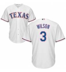 Youth Majestic Texas Rangers #3 Russell Wilson Authentic White Home Cool Base MLB Jersey