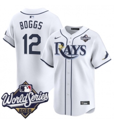 Men's Tampa Bay Rays #12 Wade Boggs White 2026 World Series Home Limited Stitched Baseball Jersey