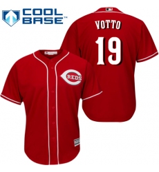 Youth Majestic Cincinnati Reds #19 Joey Votto Authentic Red Alternate Cool Base MLB Jersey