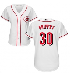 Women's Majestic Cincinnati Reds #30 Ken Griffey Authentic White Home Cool Base MLB Jersey