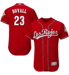 Men's Majestic Cincinnati Reds #23 Adam Duvall Red Los Rojos Flexbase Authentic Collection MLB Jersey