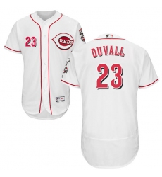 Men's Majestic Cincinnati Reds #23 Adam Duvall White Home Flex Base Authentic Collection MLB Jersey