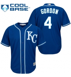 Youth Majestic Kansas City Royals #4 Alex Gordon Replica Blue Cool Base MLB Jersey