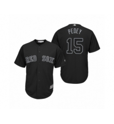 Women's Boston Red Sox #15 Dustin Pedroia Pedey Black 2019 Players Weekend Replica Jersey