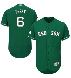 Men's Majestic Boston Red Sox #6 Johnny Pesky Green Celtic Flexbase Authentic Collection MLB Jersey