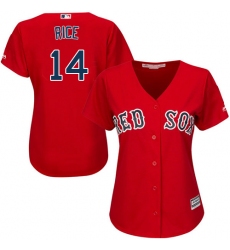 Women's Majestic Boston Red Sox #14 Jim Rice Replica Red Alternate Home MLB Jersey