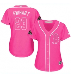 Women's Majestic Boston Red Sox #23 Blake Swihart Authentic Pink Fashion 2018 World Series Champions MLB Jersey