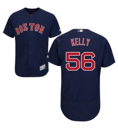 Men's Majestic Boston Red Sox #56 Joe Kelly Navy Blue Alternate Flex Base Authentic Collection MLB Jersey