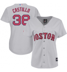 Women's Majestic Boston Red Sox #38 Rusney Castillo Authentic Grey Road MLB Jersey