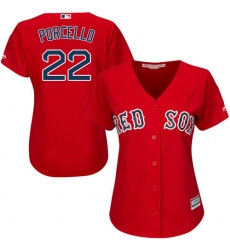 Women's Majestic Boston Red Sox #22 Rick Porcello Replica Red Alternate Home MLB Jersey