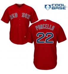 Youth Majestic Boston Red Sox #22 Rick Porcello Authentic Red Alternate Home Cool Base MLB Jersey