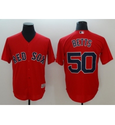 Men's Boston Red Sox #50 Mookie Betts Red Authentic Stitched Jersey