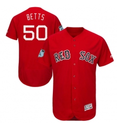 Men's Majestic Boston Red Sox #50 Mookie Betts Scarlet 2017 Spring Training Authentic Collection Flex Base MLB Jersey