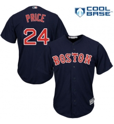 Youth Majestic Boston Red Sox #24 David Price Authentic Navy Blue Alternate Road Cool Base MLB Jersey
