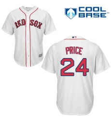 Youth Majestic Boston Red Sox #24 David Price Authentic White Home Cool Base MLB Jersey