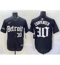 Men's Detroit Tigers #30 Kerry Carpenter Black 'Motor Gothic Edition' Vapor Premier Limited Stitched Baseball Jersey