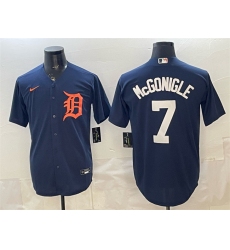 Men's Detroit Tigers #7 Kevin McGonigle Navy Cool Base Stitched Baseball Jersey