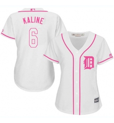 Women's Majestic Detroit Tigers #6 Al Kaline Replica White Fashion Cool Base MLB Jersey