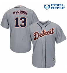 Men's Majestic Detroit Tigers #13 Lance Parrish Replica Grey Road Cool Base MLB Jersey