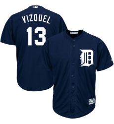 Youth Majestic Detroit Tigers #13 Lance Parrish Authentic Navy Blue Alternate Cool Base MLB Jersey