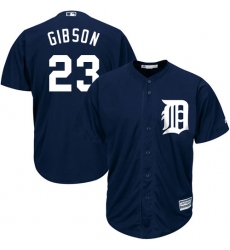 Youth Majestic Detroit Tigers #23 Kirk Gibson Authentic Navy Blue Alternate Cool Base MLB Jersey