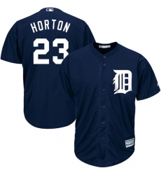 Youth Majestic Detroit Tigers #23 Willie Horton Authentic Navy Blue Alternate Cool Base MLB Jersey
