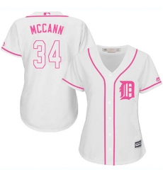 Women's Majestic Detroit Tigers #34 James McCann Replica White Fashion Cool Base MLB Jersey