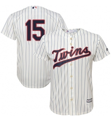 Youth Majestic Minnesota Twins #15 Glen Perkins Authentic Cream Alternate Cool Base MLB Jersey