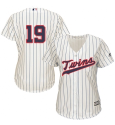 Women's Majestic Minnesota Twins #19 Kennys Vargas Authentic Cream Alternate Cool Base MLB Jersey