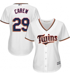 Women's Majestic Minnesota Twins #29 Rod Carew Replica White Home Cool Base MLB Jersey