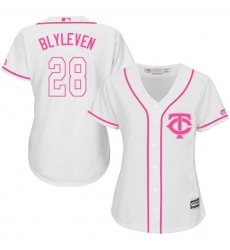 Women's Majestic Minnesota Twins #28 Bert Blyleven Authentic White Fashion Cool Base MLB Jersey