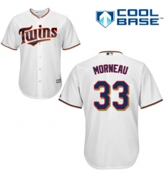Youth Majestic Minnesota Twins #33 Justin Morneau Authentic White Home Cool Base MLB Jersey