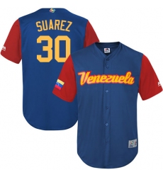 Men's Venezuela Baseball Majestic #30 Robert Suarez Royal Blue 2017 World Baseball Classic Replica Team Jersey