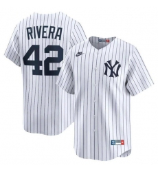 Men's New York Yankees #42 Mariano Rivera White Home Limited Stitched Baseball Jersey