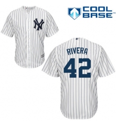Youth Majestic New York Yankees #42 Mariano Rivera Replica White Home MLB Jersey