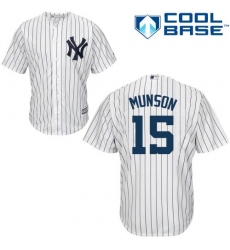 Youth Majestic New York Yankees #15 Thurman Munson Authentic White Home MLB Jersey