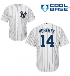 Youth Majestic New York Yankees #14 Brian Roberts Replica White Home MLB Jersey